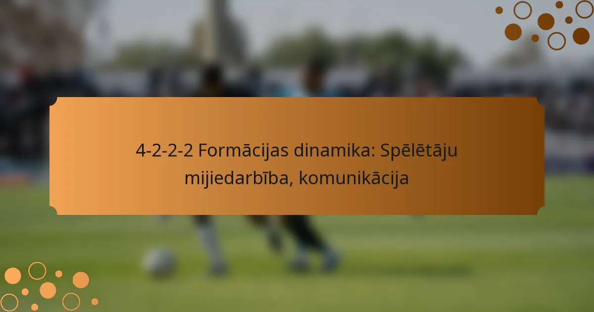 4-2-2-2 Formācijas dinamika: Spēlētāju mijiedarbība, komunikācija