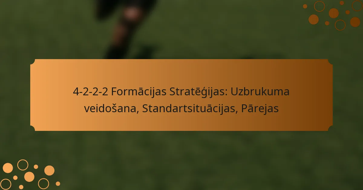 4-2-2-2 Formācijas Stratēģijas: Uzbrukuma veidošana, Standartsituācijas, Pārejas