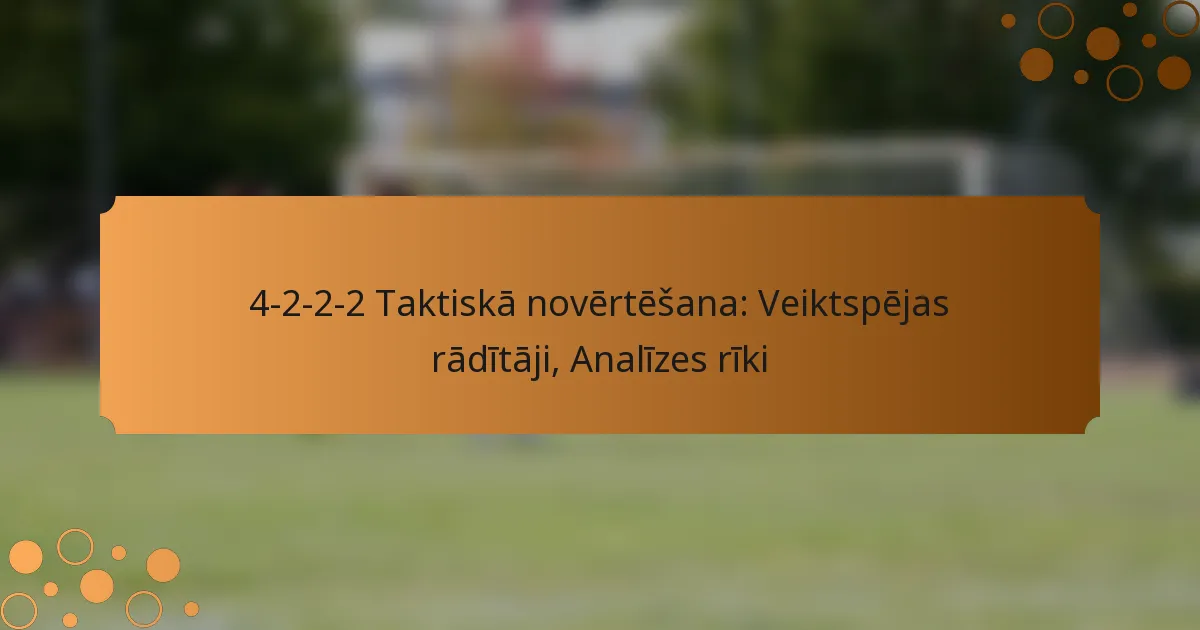 4-2-2-2 Taktiskā novērtēšana: Veiktspējas rādītāji, Analīzes rīki
