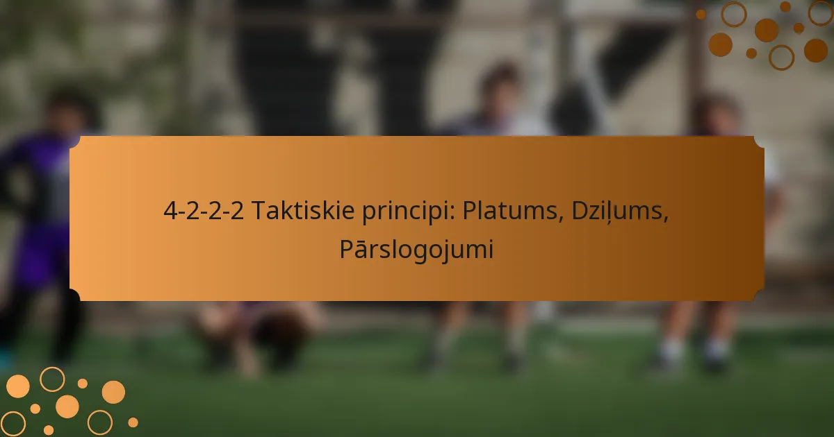 4-2-2-2 Taktiskie principi: Platums, Dziļums, Pārslogojumi