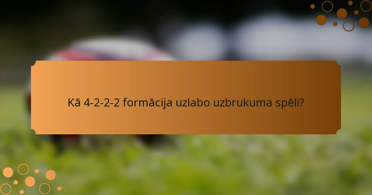Kā 4-2-2-2 formācija uzlabo uzbrukuma spēli?
