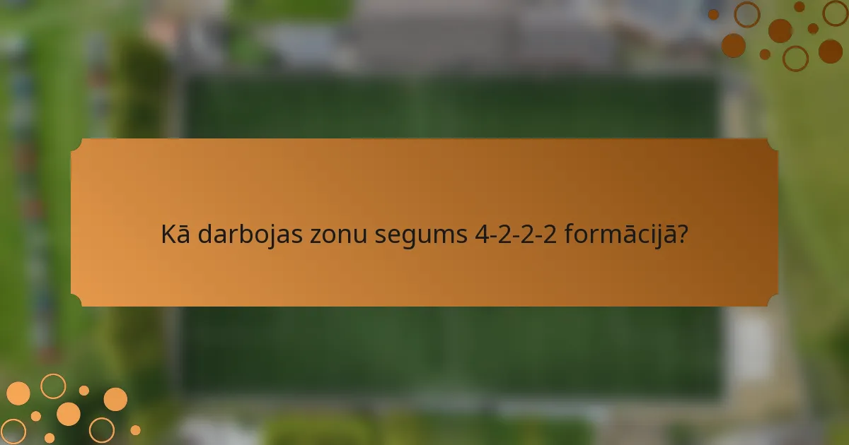 Kā darbojas zonu segums 4-2-2-2 formācijā?