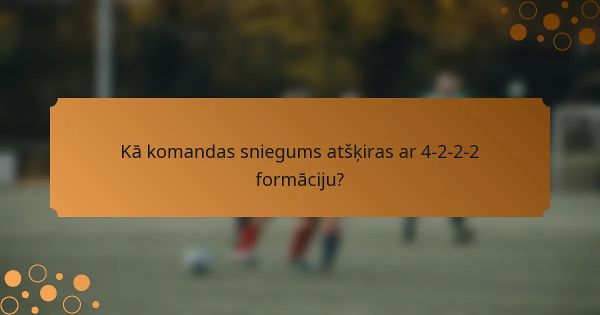 Kā komandas sniegums atšķiras ar 4-2-2-2 formāciju?