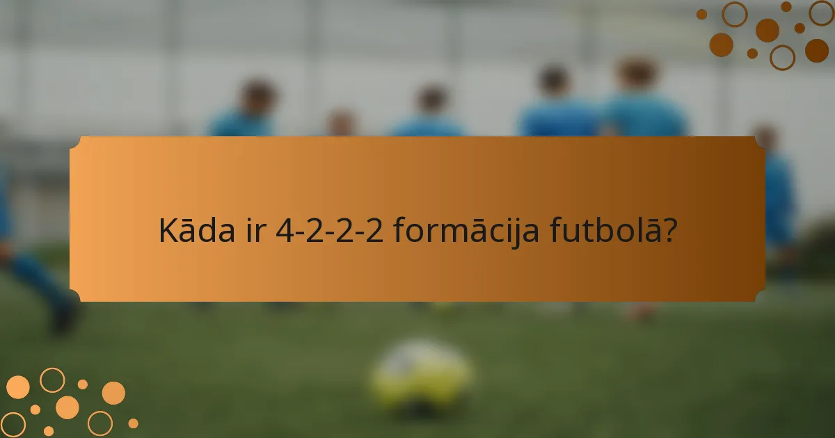 Kāda ir 4-2-2-2 formācija futbolā?