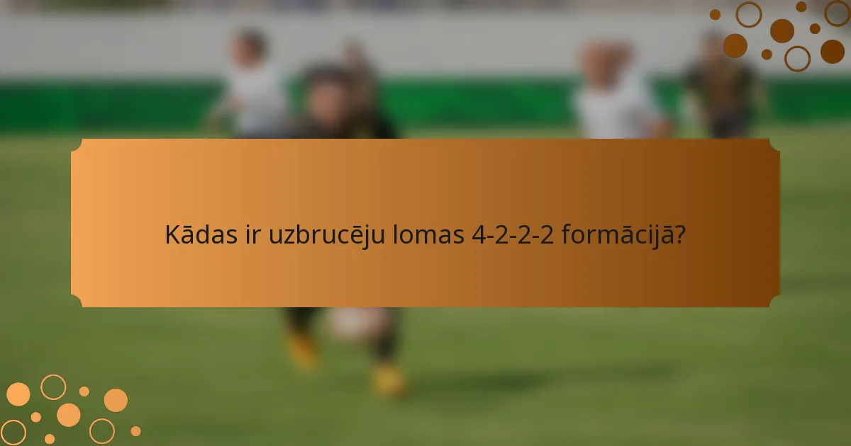 Kādas ir uzbrucēju lomas 4-2-2-2 formācijā?