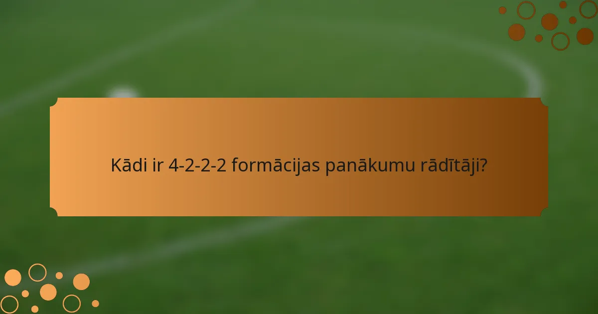 Kādi ir 4-2-2-2 formācijas panākumu rādītāji?