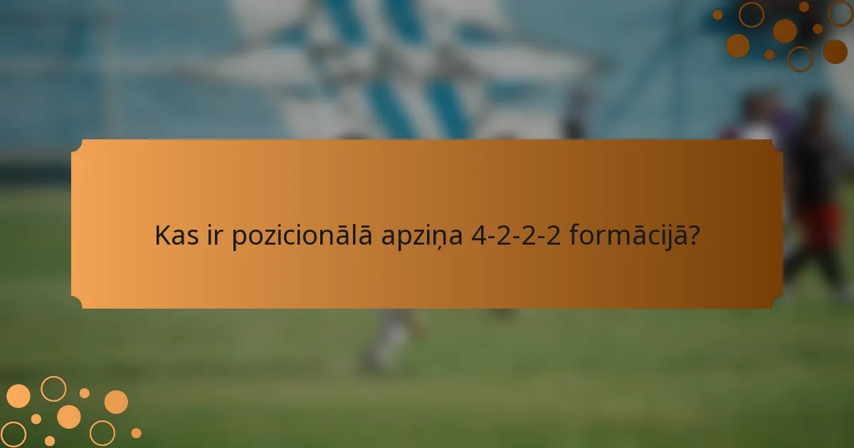 Kas ir pozicionālā apziņa 4-2-2-2 formācijā?